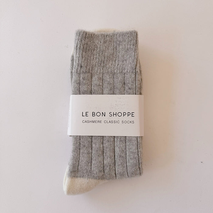 Grey Melange Cashmere Socks