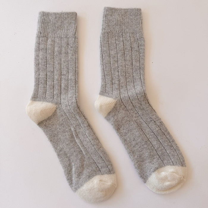 Grey Melange Cashmere Socks