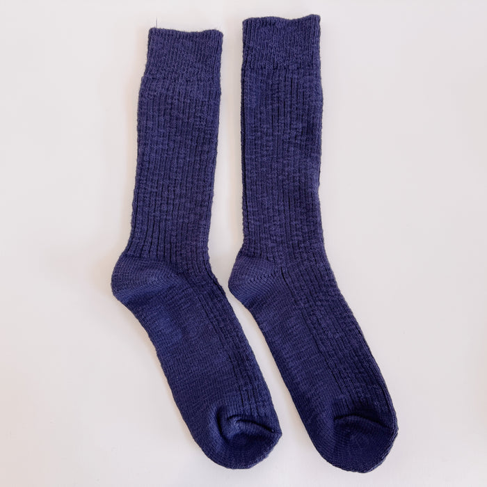 Cottage Socks in Navy