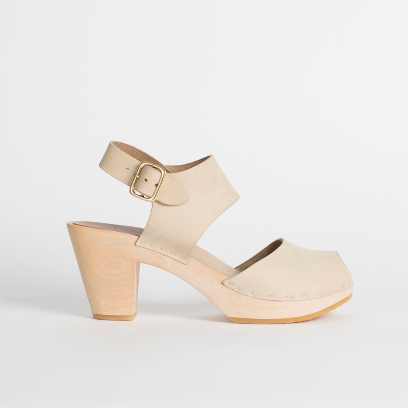 Miranda peep toe in Bone